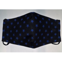 Vasano Cloth Mask Washable Stars Blue On Black