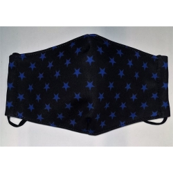 Vasano Cloth Mask Washable Stars Blue On Black