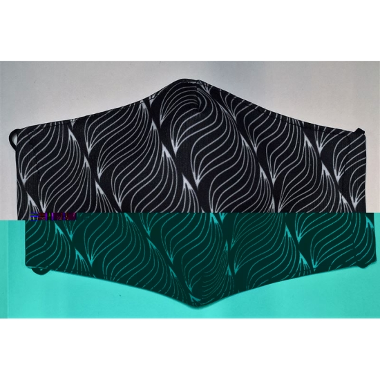 Vasano Fabric Mask Washable Waves Black buy online