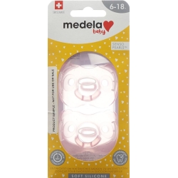 Medela Baby Dummy Soft Silicone 6-18 Girl 2 pieces