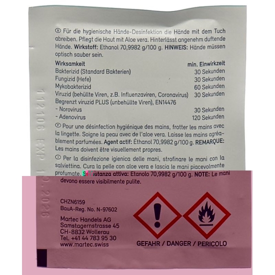 Martec Desinfektionstücher mit Aloe Vera 10 Stück buy online