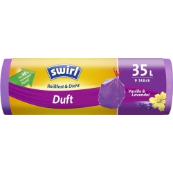 Swirl Duft-Müllbeutel 35L Lav-Vanil Zugband 9 Stück