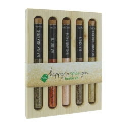 Herboristeria Holzbox mit 5 Reagenzglaesern Dip