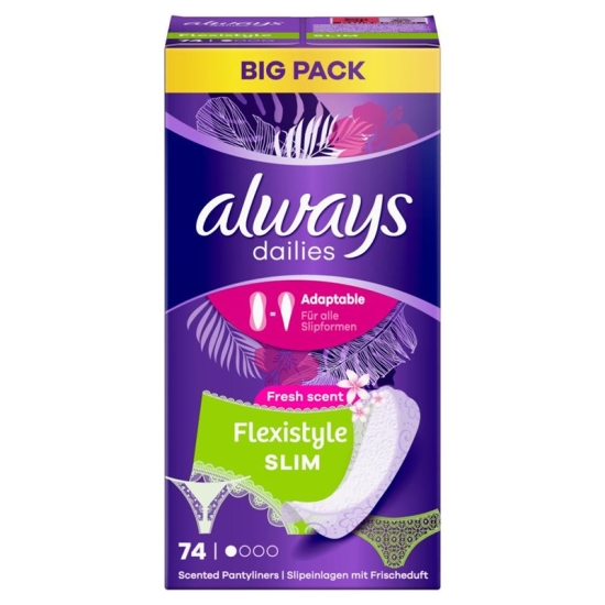Always Panty liner Flexistyle Slim Fresh Bigpack 74 piece buy online