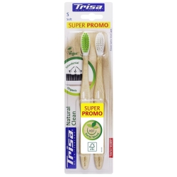 Trisa Natural Clean Holzzahnbürste Soft Duo 2 Stück