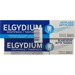 Elgydium Anti-plaq+weis Zaehne Zahnpasta Duo 2 Stück