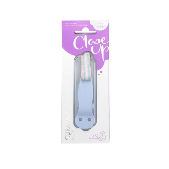 Curaprox baby pacifier holder light blue buy online