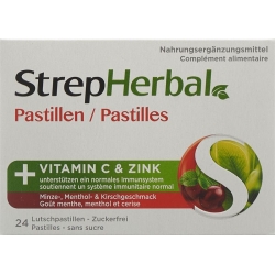 Strepherbal Pastilles Mint & Cherry 24 pieces