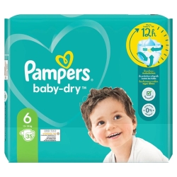 Pampers Baby Dry Grösse 6 13-18kg Ext Larg Spar 35 Stück