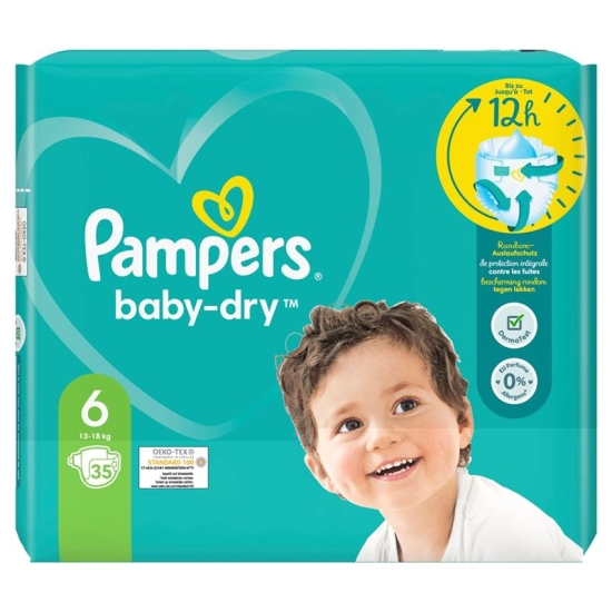 Pampers Baby Dry Grösse 6 13-18kg Ext Larg Spar 35 Stück buy online