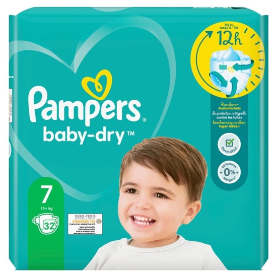 Pampers Baby Dry Grösse 7 15+kg Ex Lar Spar Neu 32 Stück buy online