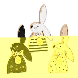 Herboristeria Dekofigur Hase Black&white Aus Holz