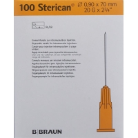 Sterican Nadel 20g 0.90x70mm Gelb Luer 100 Stück