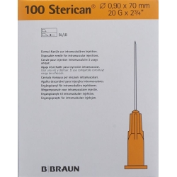 Sterican Nadel 20g 0.90x70mm Gelb Luer 100 Stück