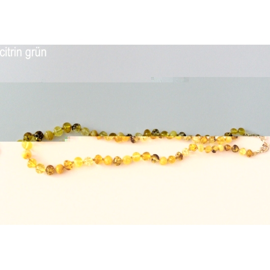 Amberstyle Bernstein 32cm Citrin Grün Karabinerve buy online