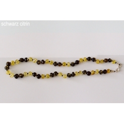 Amberstyle Bernstein 32cm Schw Citrin Karabinerver