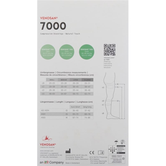 Venosan 7002 A-dh Kkl2 XL Kurz Gesch Black 1 pair buy online