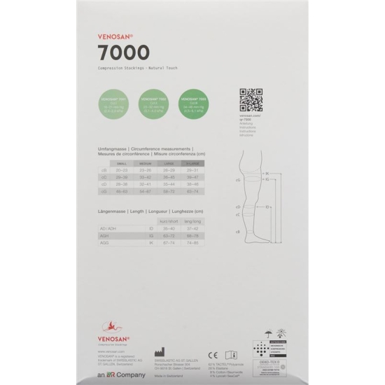 Venosan 7002 A-gh Kkl2 L Short Off Hr Black 1 pair buy online