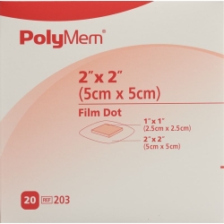 Polymem Adhesive Wundverband 5x5cm Film Steril 20 X