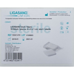 Ligasano Schaumstoff Kompressen 5x5x1cm Steril 10 Stück