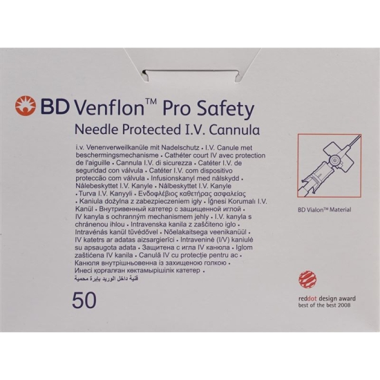 BD Venflon Pro Safety 22g 0.9x25mm Blau 50 Stück buy online