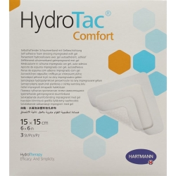 Hydrotac Comfort Wundverband 15x15cm Steril 3 Stück