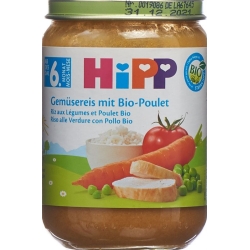 Hipp Gemüsereis mit Bio-Poulet Glas 190g