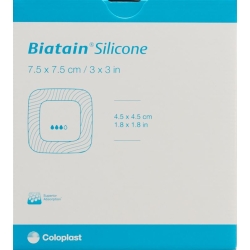 Biatain Silikon Schaumverband 7.5x7.5cm Selbsthaftend 10 Stück