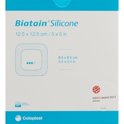 Biatain Silikon Schaumverband 12.5x12.5cm Selbsthaftend 10 Stück