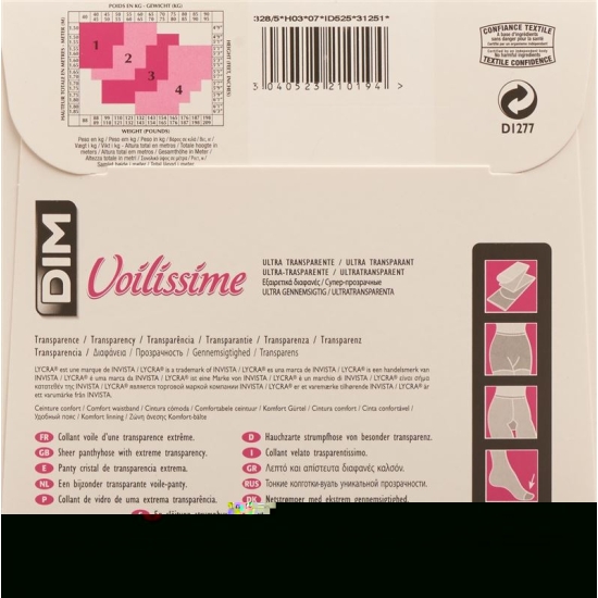 Dim Voilissime Strumpfh Transparent T2 Ambre 1 Paar buy online