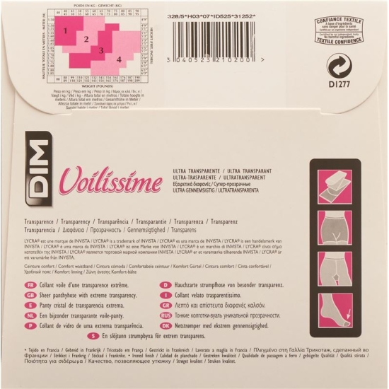 Dim Voilissime Strumpfh Transparent T3 Ambre 1 Paar buy online