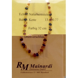Mainardi Bernstein Babykette Farbig 32cm Drehverschluss