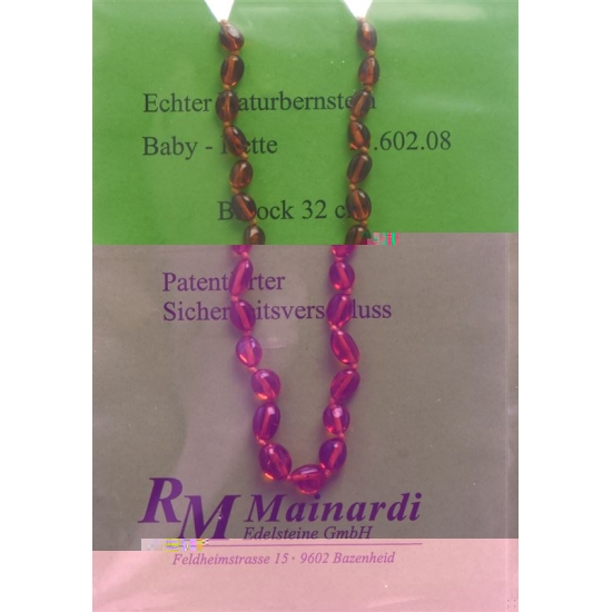 Mainardi Bernstein Babykette Barock 32cm Sicherheitseverschluss buy online