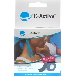 K-active Kinesio Tape 5cmx5m Schwarz Wasserabweisend 6 Stück