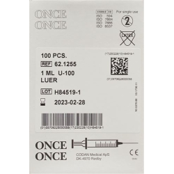 Once Einmalspritze Ins Luer ohne Nadel 100x 0.5ml