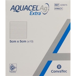 AQUACEL Ag + Extra compress 5x5cm 10 pcs