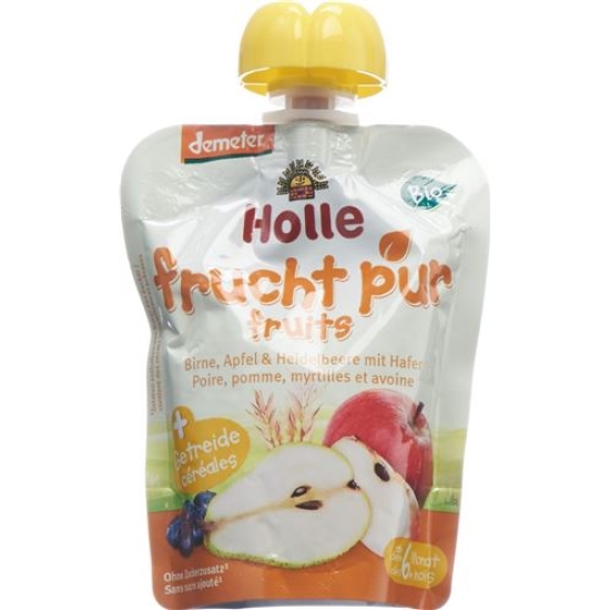 Holle Bluebird - Pouchy pear apple & blueberry oat 100 g