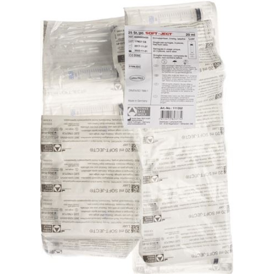 inj / light 20ml disposable syringe 3 parts 25 pcs