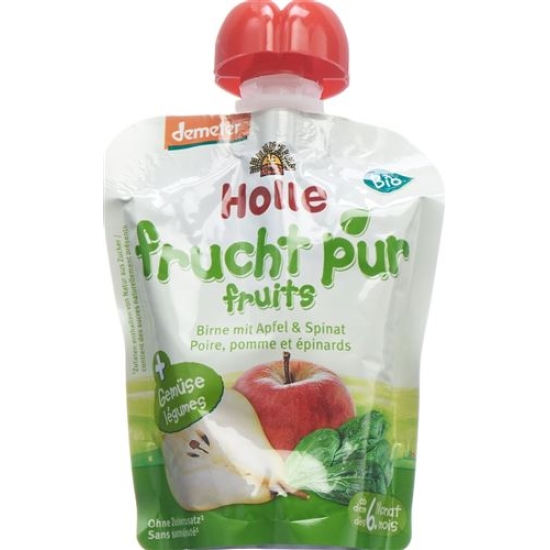 Holle Power Parrot - Pouchy apple pear & spinach 100g