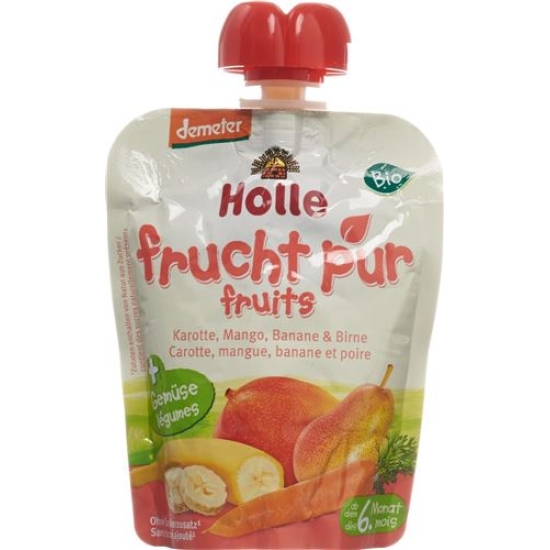 Holle Carrot Cat - Pouchy carrot mango banana & pear 100g