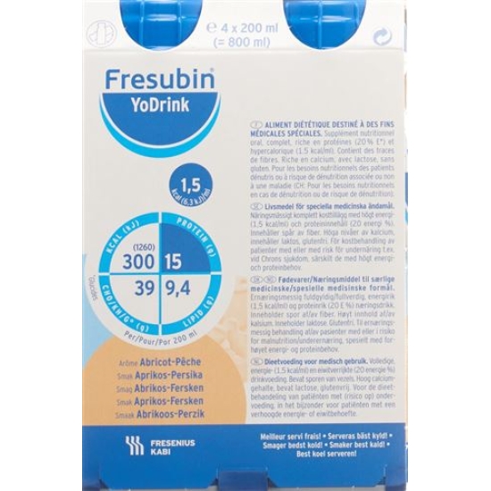 Fresubin YoDrink apricot and peach 4 x 200 ml