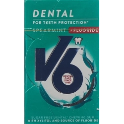 V6 Dental Care Gum Spearmint + fluorides Box