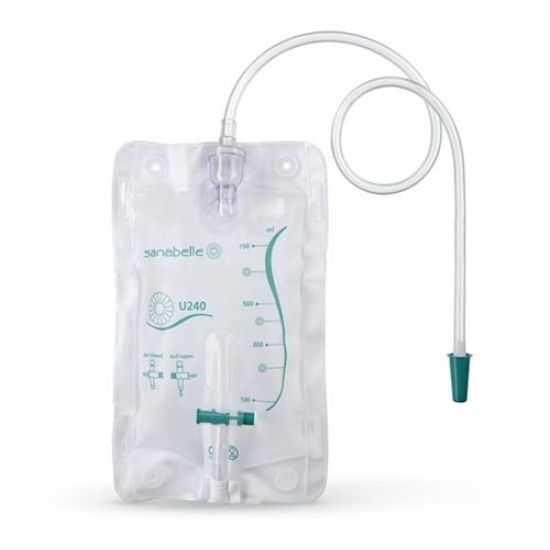 Sanabelle U240 leg bag 750ml 66cm sterile packed individually