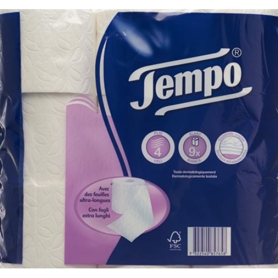 Tempo toilet paper white 4lagig 120 sheets 9 pcs