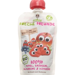Freche Freunde Quetschmus Apfel, Erdbeere, Blaubeere & Himbeere 100g