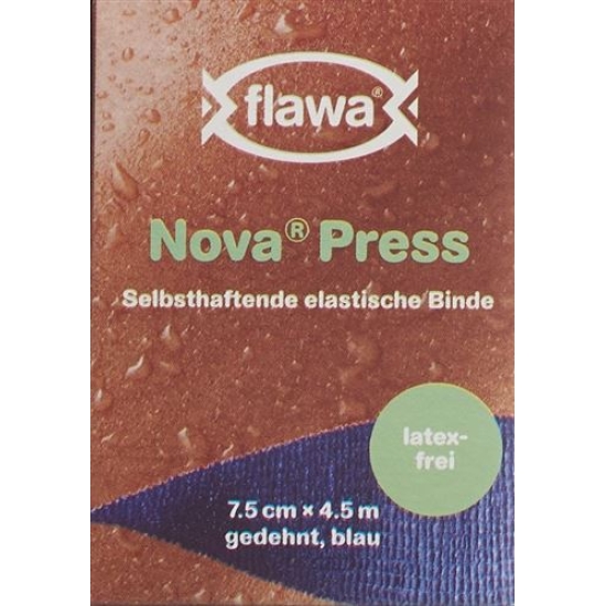 Flawa Novapress fleece bandage 7.5cmx4.5m blue latex-free