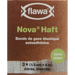 Flawa Nova prison cohesive elastic gauze bandage 1.5cmx4m latex-free 3 pcs