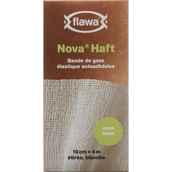Flawa Nova prison cohesive elastic gauze bandage 10cmx4m latex-free