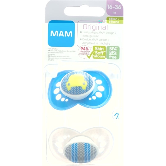 MAM Original Nuggi Silikon 16 bis 36 Monate Spezialkollektion Boy 2 Stück buy online
