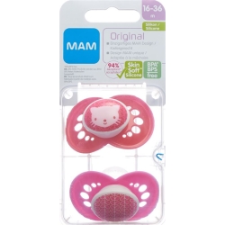 MAM Original Nuggi Silikon 16 bis 36 Monate Spezialkollektion Girl 2 Stück